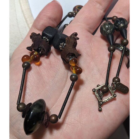 Vintage Treska Abstract Beaded Safari Necklace - Picture 4 of 7